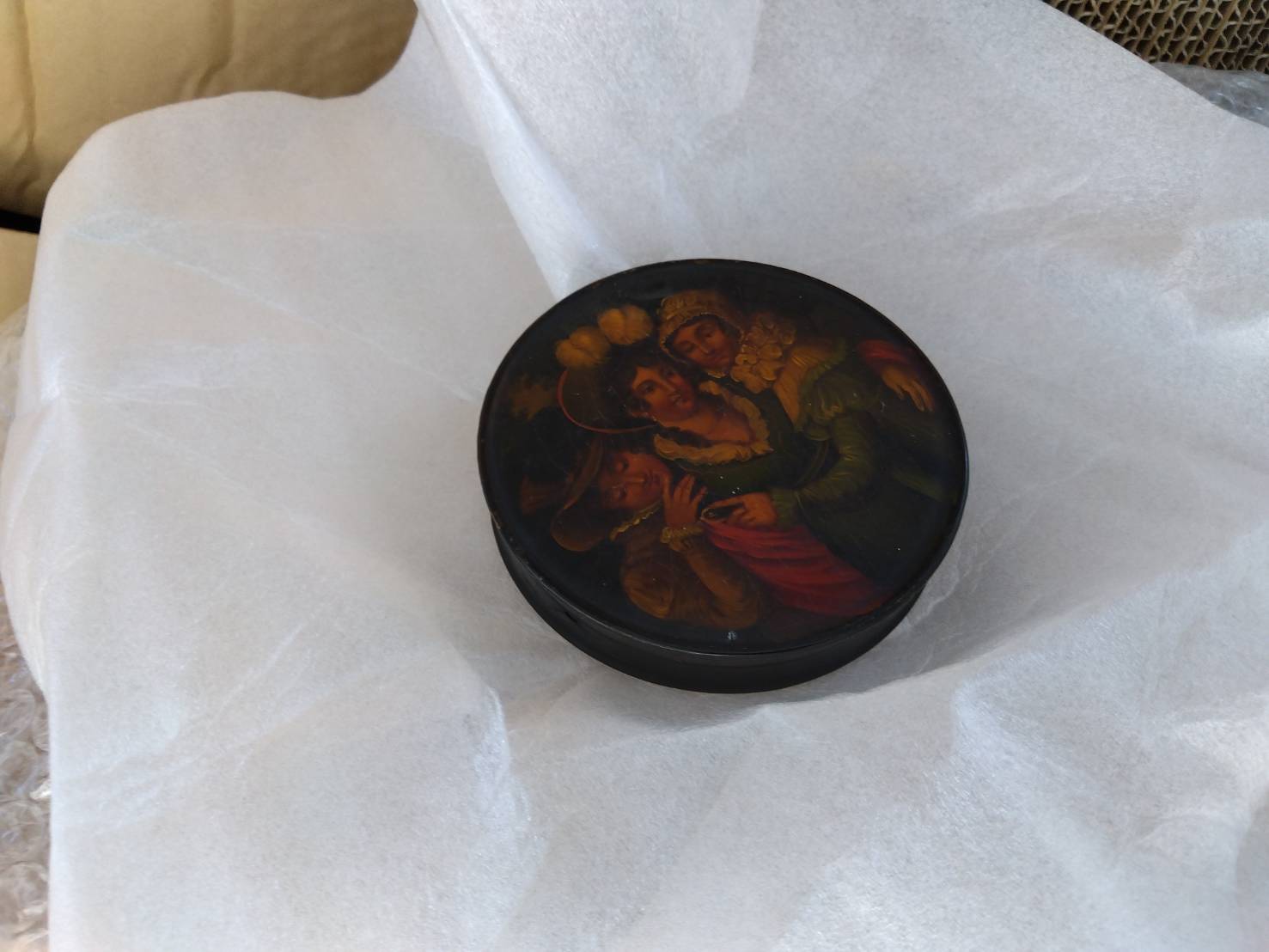 フランス製 デコパージュ 小物入れ