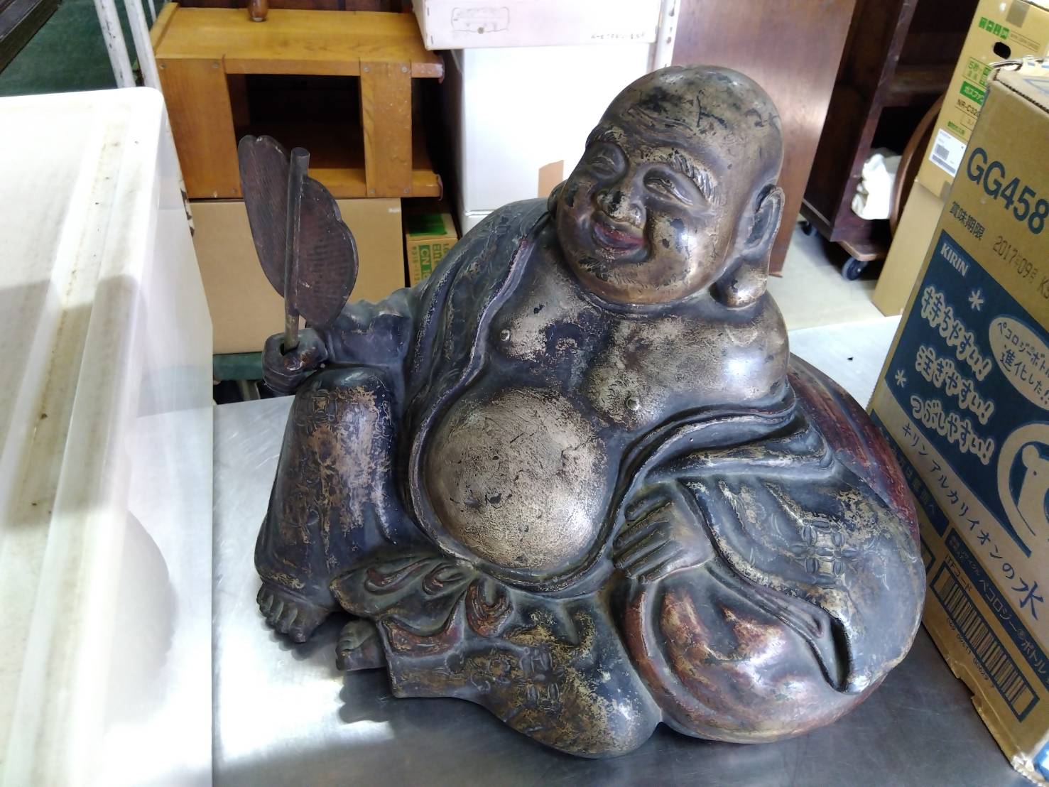 清朝末期の金工の布袋様