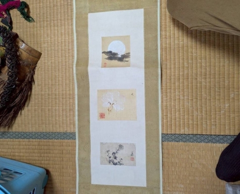 森寛斎作と見られる三幅構成の日本画掛軸|東京都新宿区中落合での遺品整理・出張買取にて発見された美術品